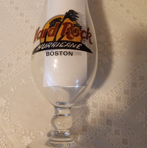 🆕Vintage Hard Rock Cafe Hurricane Cocktail Drink Bar Glass Boston Logo Souvenir - Picture 5 of 6